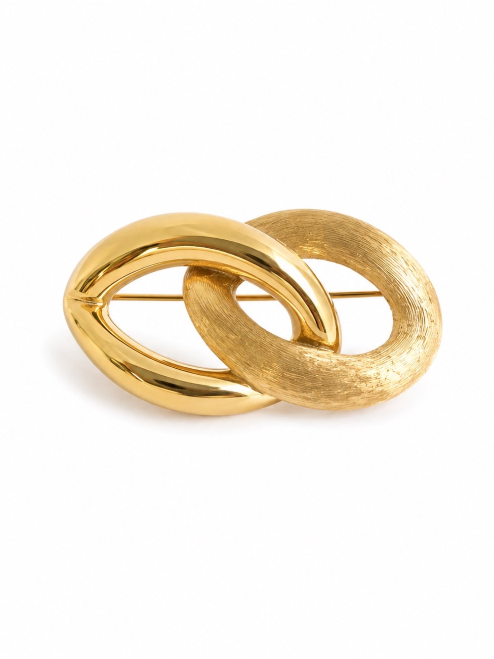Vintage Napier Gold Tone Interlocking Oval Brooch